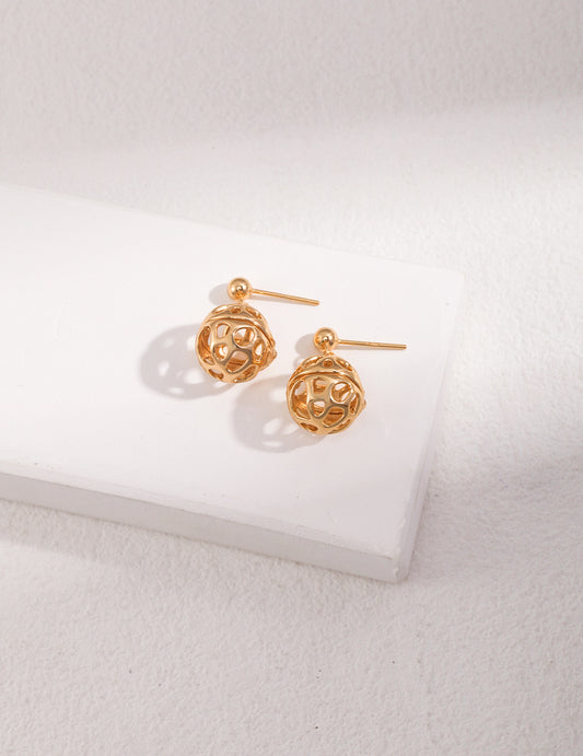 Silver 925 Fluid Lantern Earrings Movable Minimalist Design