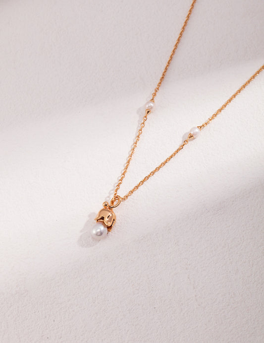 S925 Freshwater Pearl Necklace Elegant Pure Simple Design