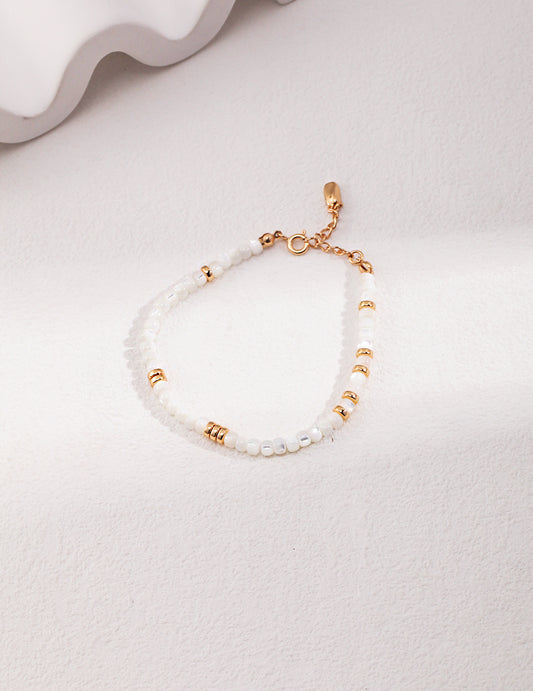 Sterling Silver 925 Freshwater Pearl Simple Chain Bracelet