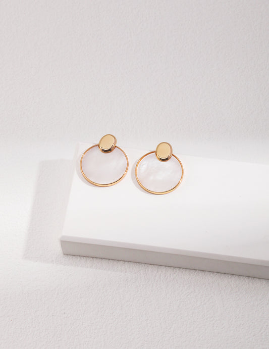 Natural Mother of Pearl Sterling Silver 2-Way Shell Earrings