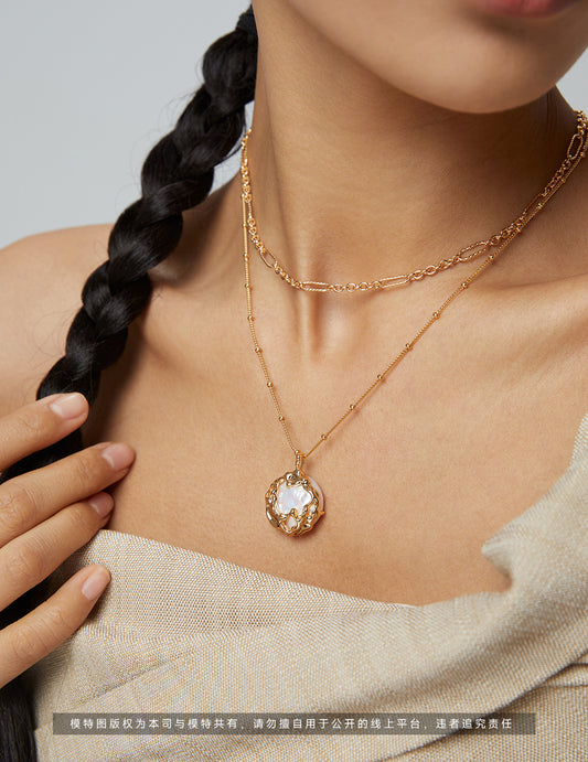 シルバー925 淡水パール フレンチシック シンプルネックレス