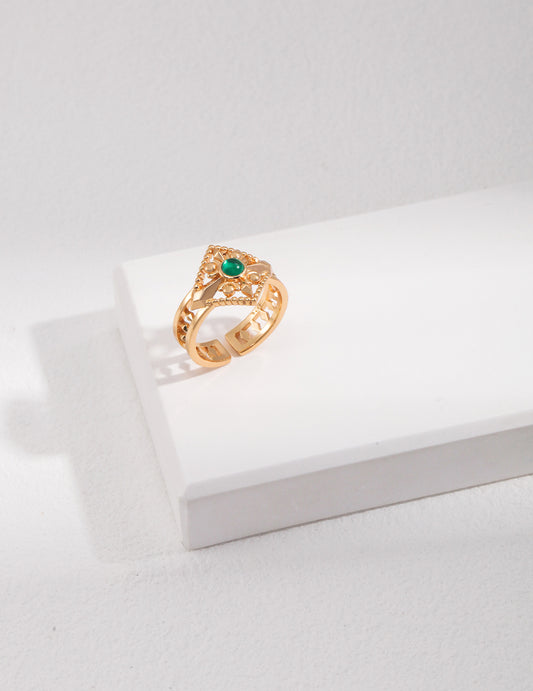 Sterling Silver 925 Zirconia Vintage-style Design Ring