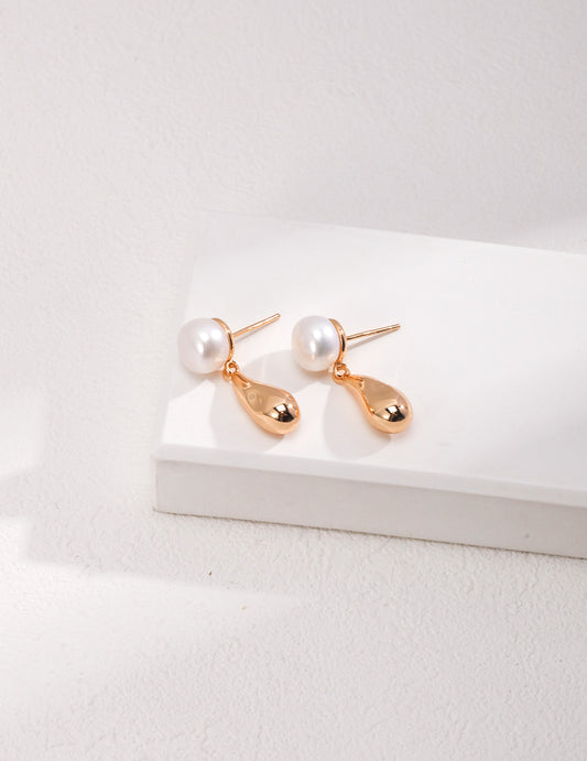 S925 Freshwater Pearl French Minimalist Earrings