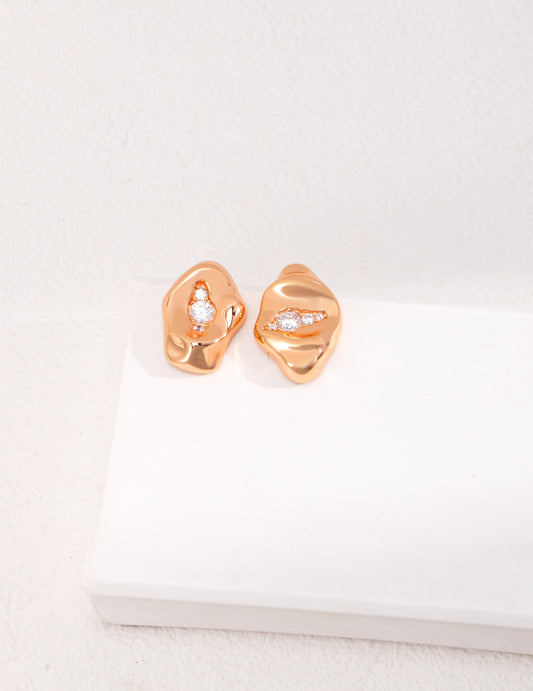 Sterling Silver 925 Abstract Sculpture Design Earrings - Artistic Curves