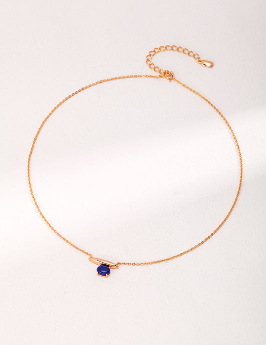 S925 Lapis Lazuli/Malachite Minimal Cone Necklace