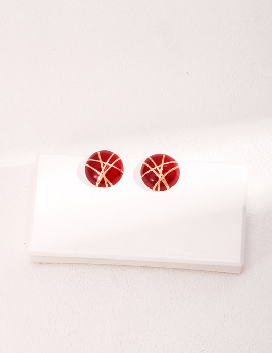 S925 Enamel Drop Earrings French Retro Design