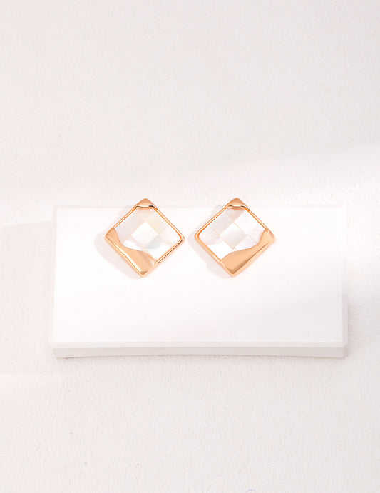 Silver 925 Mother of Pearl Mosaic Earrings: A Fusion of Ancient Architecture and Modern Style