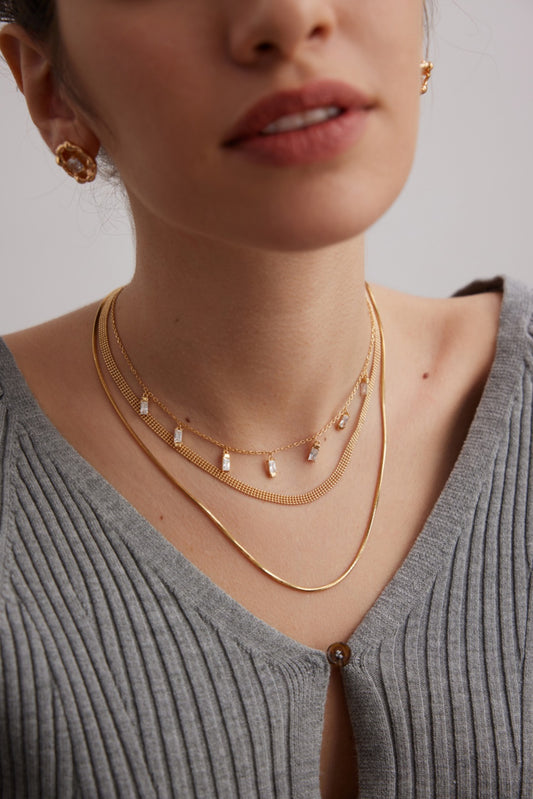 Silver 925 Zirconia Necklace French Elegance