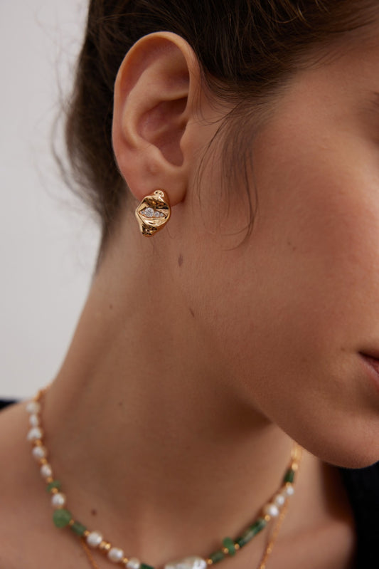 Sterling Silver 925 Abstract Sculpture Design Earrings - Artistic Curves
