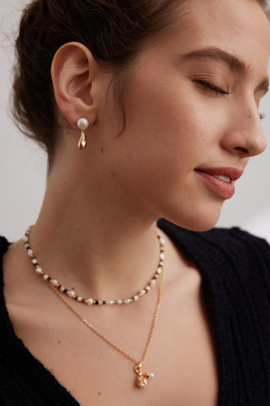 S925 Freshwater Pearl French Minimalist Earrings
