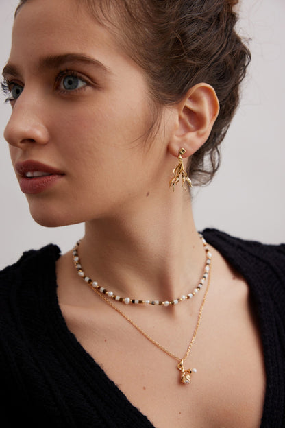 シルバー925 ニュアンスライン ピアス 金メッキ