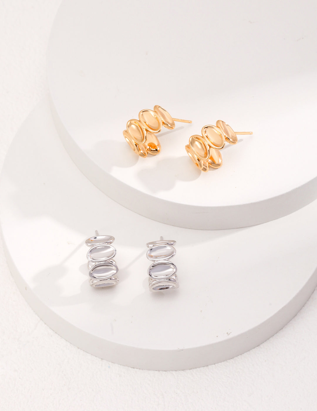 シルバー925 シンプル ピアス ヴィンテージゴールド/プラチナ仕上げ