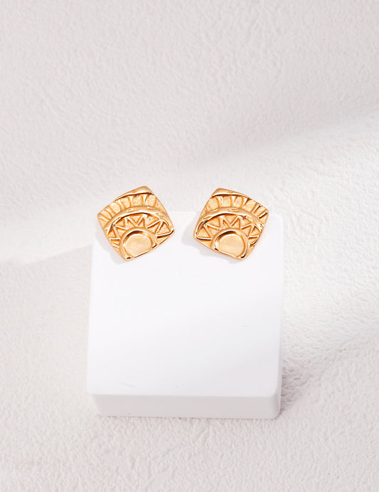 Silver 925 Minimalist French Style Earrings Vintage Gold