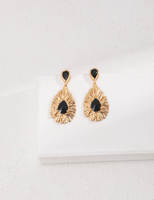 Silver 925 Black Zirconia Earrings Classical Design