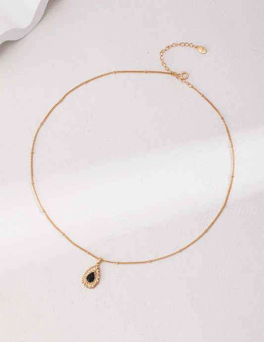 S925 Black Zirconia Rococo Style Classic Necklace