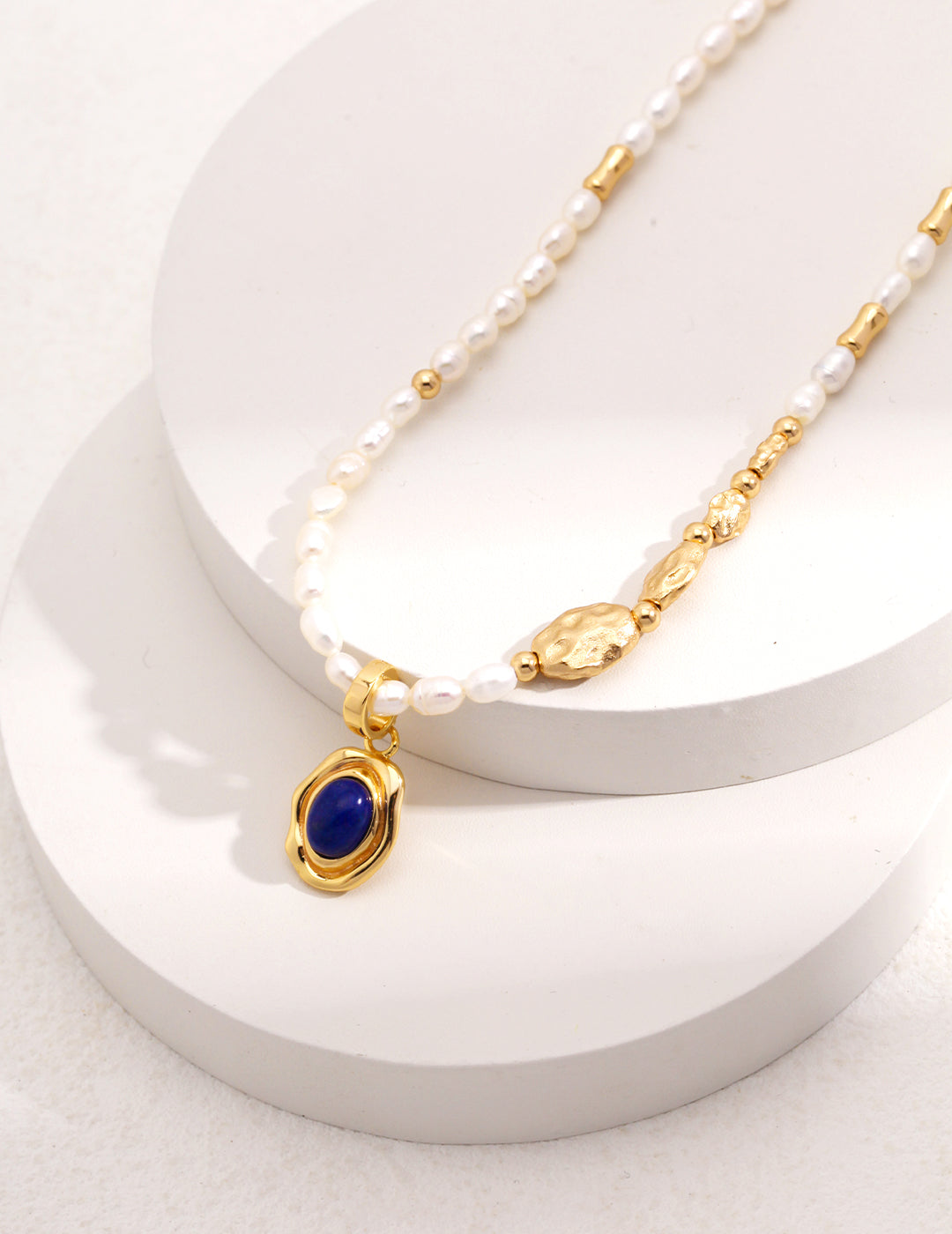 S925 Lapis Lazuli Pendant Top Vintage Gold