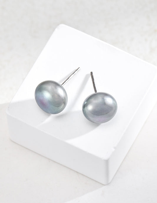 925 Sterling Silver Freshwater Pearl Stud Earrings - Choice of 2 Sizes