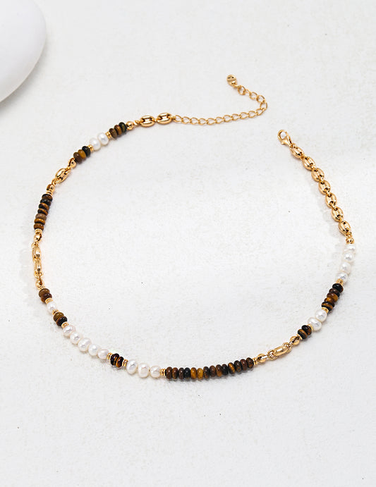 S925 Natural Pearl French Minimalist Design Necklace