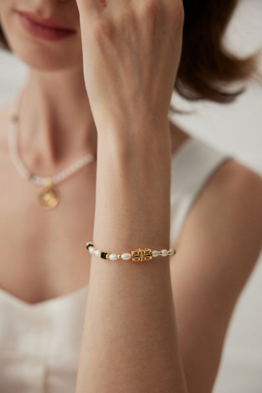 S925 Freshwater Pearl Agate Cubic Zirconia Bracelet