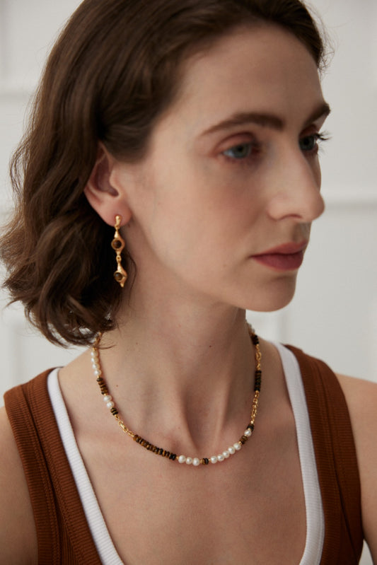 S925 Natural Pearl French Minimalist Design Necklace