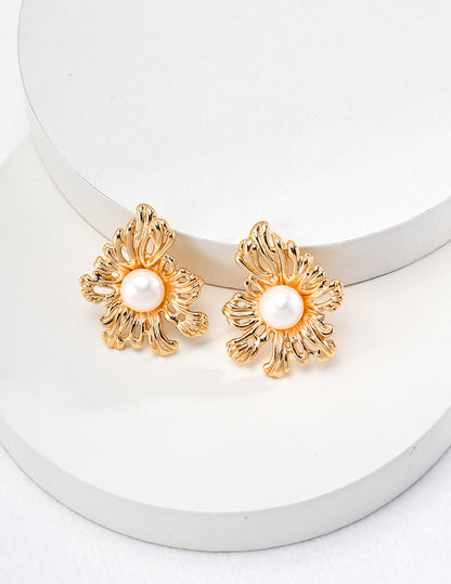 天然淡水パール ピアス ヴィンテージゴールド 上品 揺れる