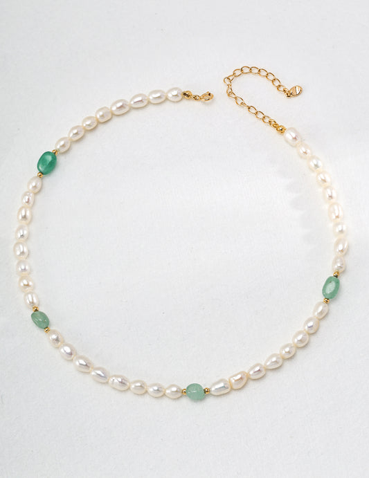 Natural Freshwater Pearl Necklace, Minimalist French Style, Elegant Luster