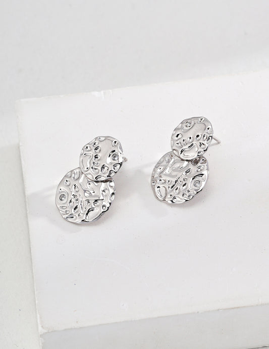 S925 Vintage-Style Simple Plain Silver Earrings