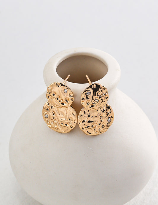 S925 Vintage-Style Simple Plain Silver Earrings