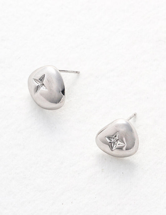 S925 Plain Silver Earrings Simple Elegant