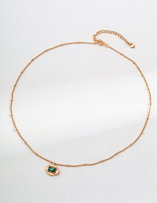 S925 Zirconia Simple Necklace Gold