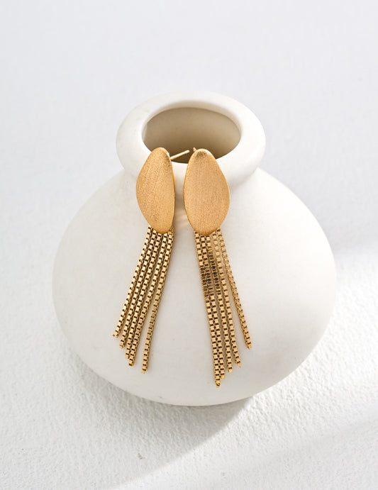 S925 Simple Metal Earrings Minimalist French Style