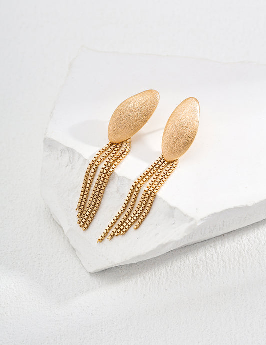 S925 Simple Metal Earrings Minimalist French Style