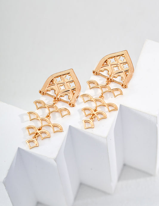 925 Sterling Silver Modern Oriental Earrings New Chinese Style Nuance