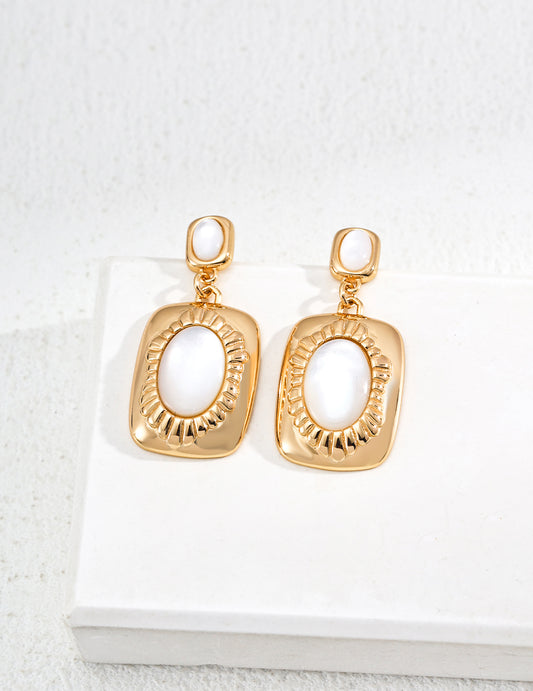 S925 Vintage-style Silver Wire Shell Earrings E01160-2