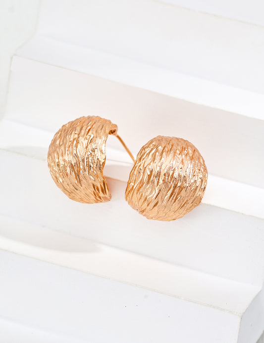 Silver 925 Nuance Texture Vintage-Style Handcrafted Earrings