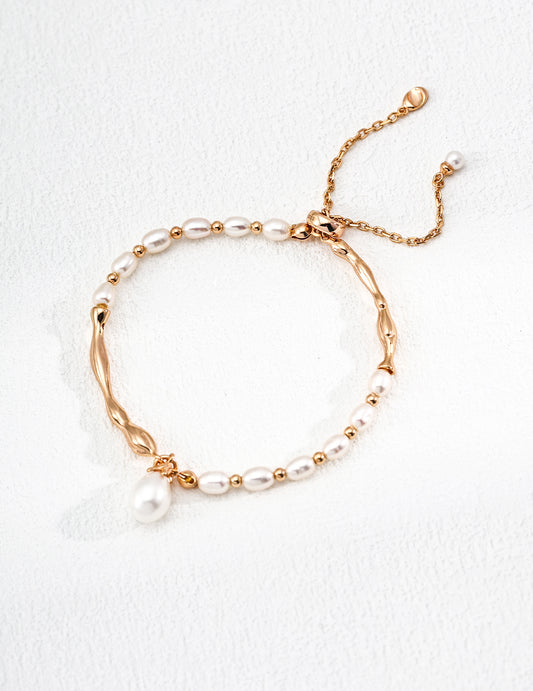 925 Sterling Silver Freshwater Pearl Elegant Bracelet - 2 Colors