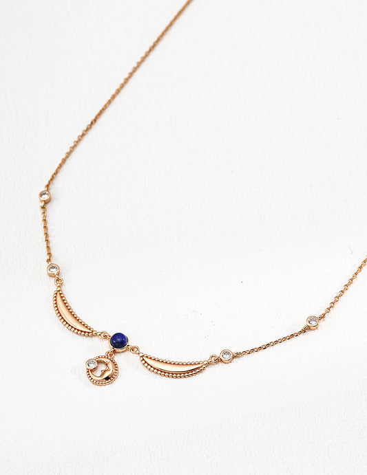 S925 Lapis Lazuli Zirconia Design Necklace