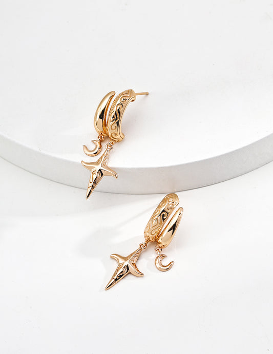 S925 Vintage Earrings Gold/Silver