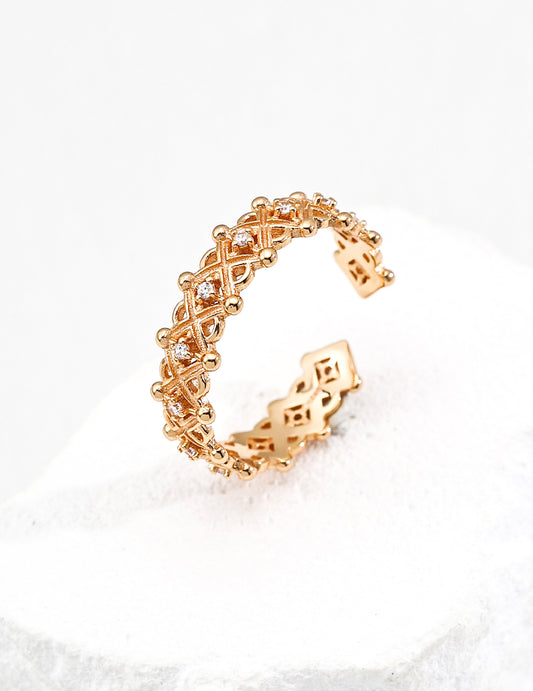 S925 Silver Design Ring with Zirconia - Elegant Ring