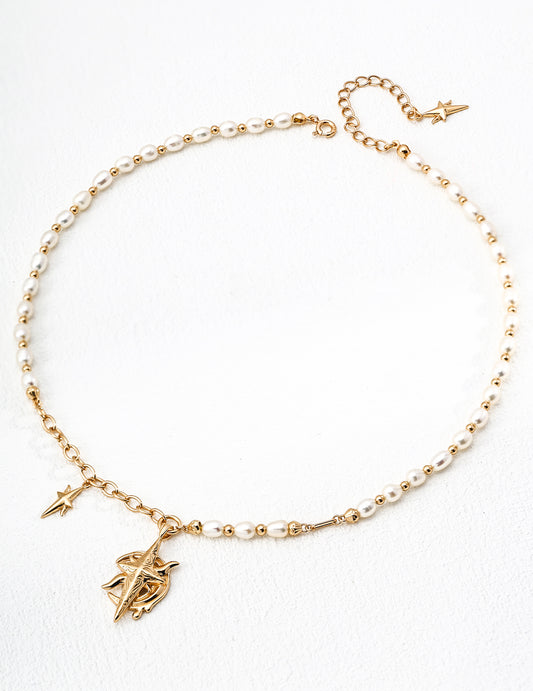 S925 Vintage Style Freshwater Pearl Design Necklace