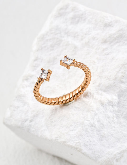 S925 Zirconia Simple Adjustable Ring