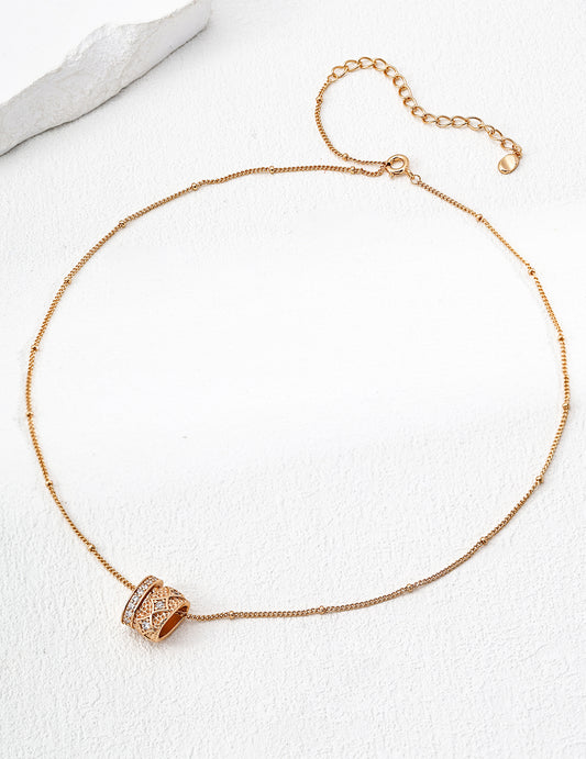 S925 Zirconia Nuance Motif Vintage Necklace