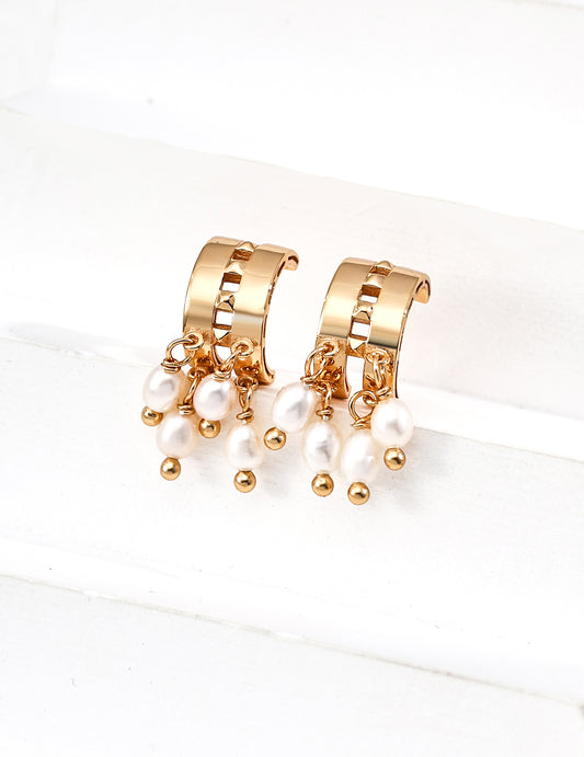 S925 Nuance Design Vintage-Style Freshwater Pearl Earrings