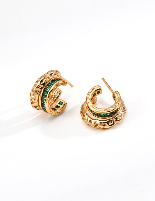 S925 Vintage Design Zirconia Earrings Classic E01315