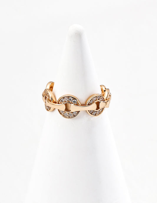 S925 Zirconia Design Ring Nuance Gold Silver