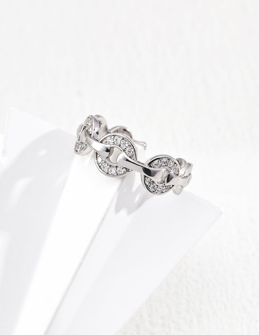 S925 Zirconia Design Ring Nuance Gold Silver