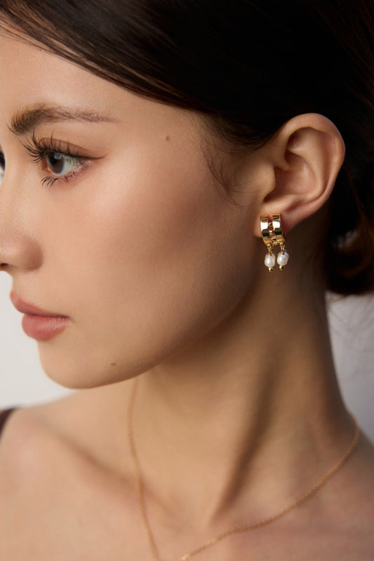 S925 Nuance Design Vintage-Style Freshwater Pearl Earrings