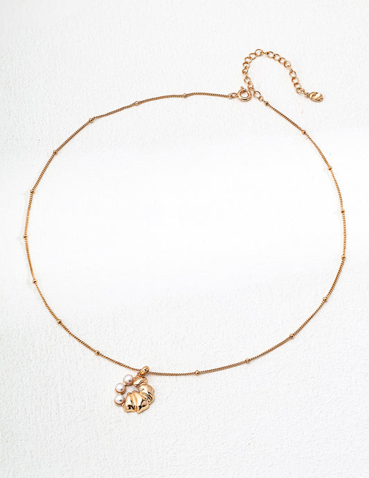 S925 Silver Pearl-like Pendant Necklace Vintage Finish