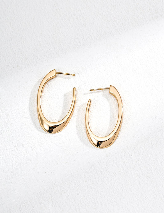 Sterling Silver 925 Minimalist Line Earrings French Style Elegant
