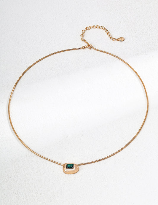 Sterling Silver 925 Zirconia Simple Elegant Necklace